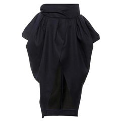 New Jacquemus Navy La Jupe Ilha Midi Skirt FR42 US 8-10