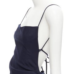 new JAQUEMUS 2018 Runway La Bomba Saudade side drape navy dress FR38 S