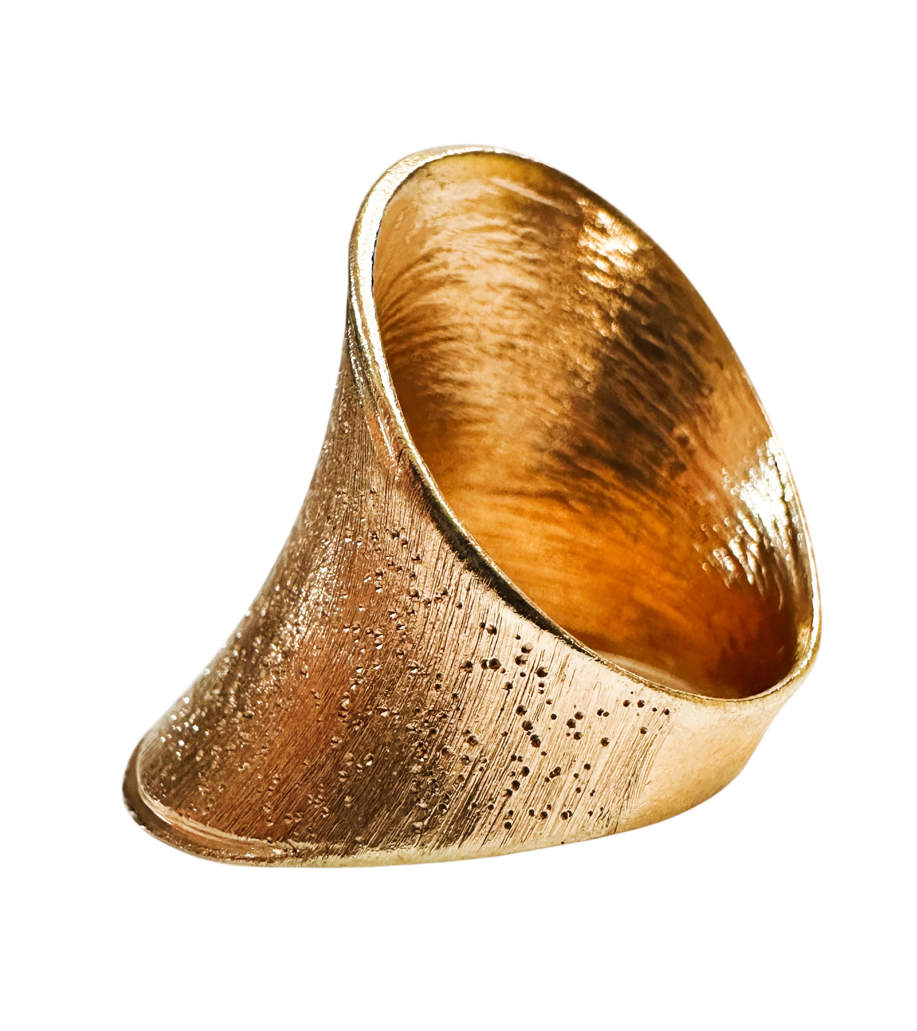 Neu JCM Italien 14k Gold über Sterling Silber 925 Wide Freeform Band Ring Größe 7 im Angebot 5