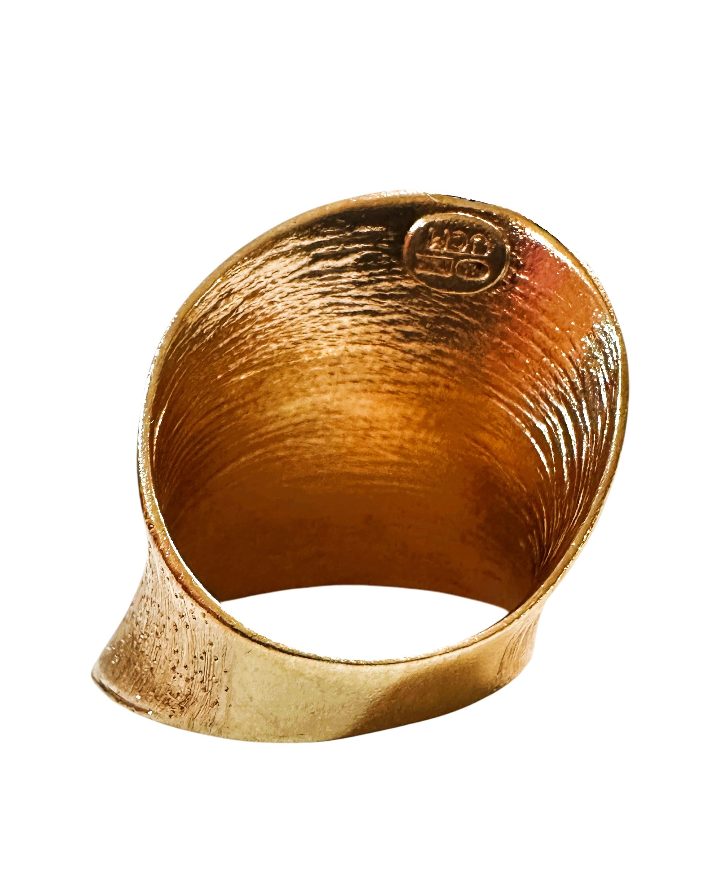 Neu JCM Italien 14k Gold über Sterling Silber 925 Wide Freeform Band Ring Größe 7 im Angebot 6