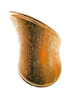 New JCM Italy 14k Gold Over Sterling Silver 925 Wide Freeform Band Ring Taglia 7