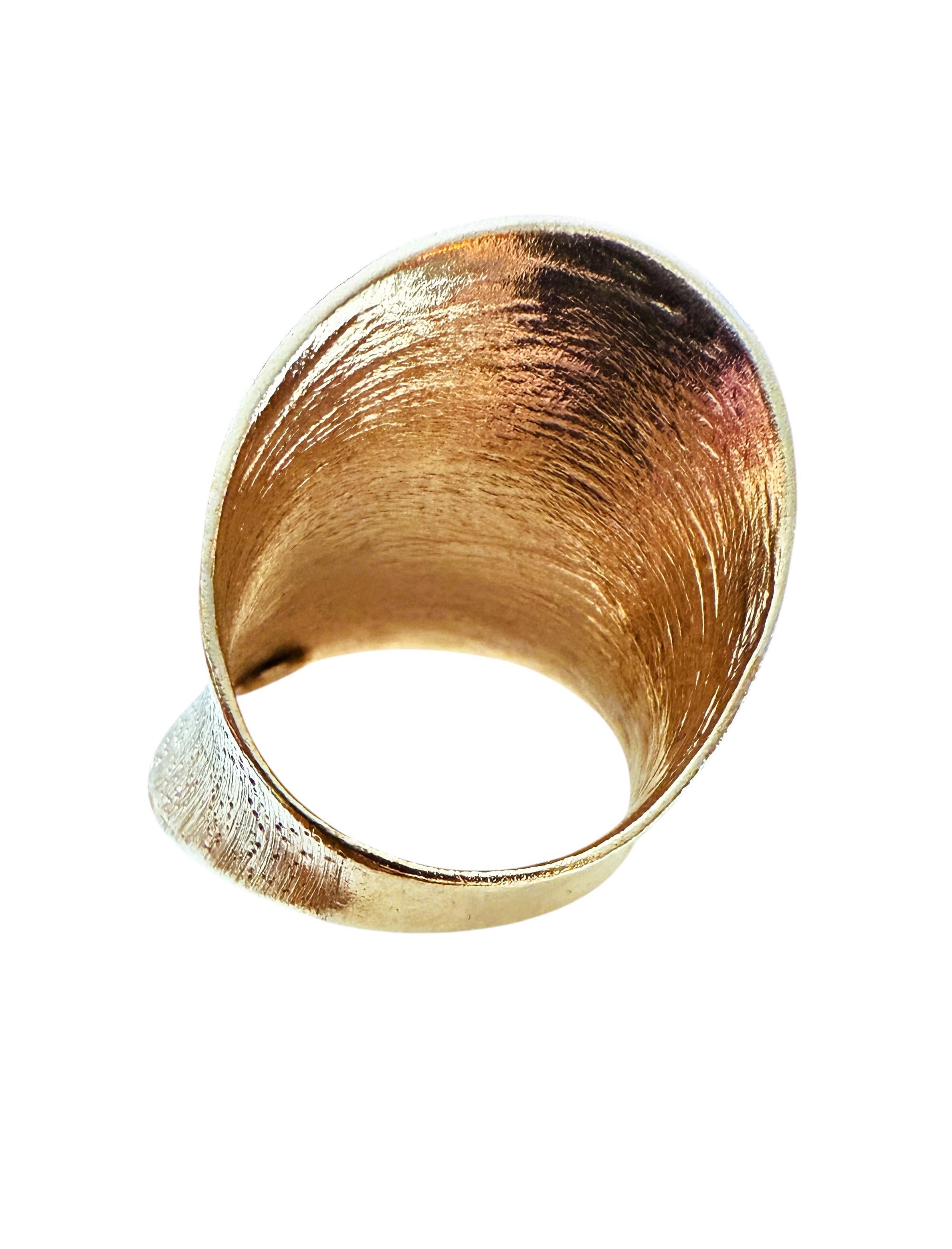 Neu JCM Italien 14k Gold über Sterling Silber 925 Wide Freeform Band Ring Größe 7 (Modernistisch) im Angebot