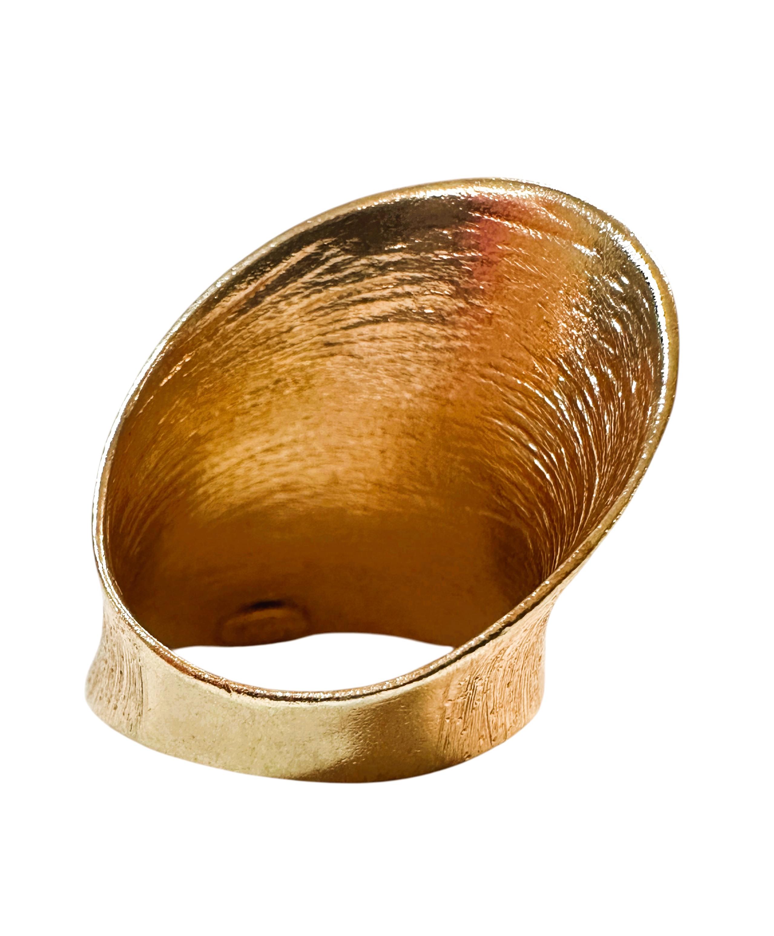 Neu JCM Italien 14k Gold über Sterling Silber 925 Wide Freeform Band Ring Größe 7 im Angebot 4