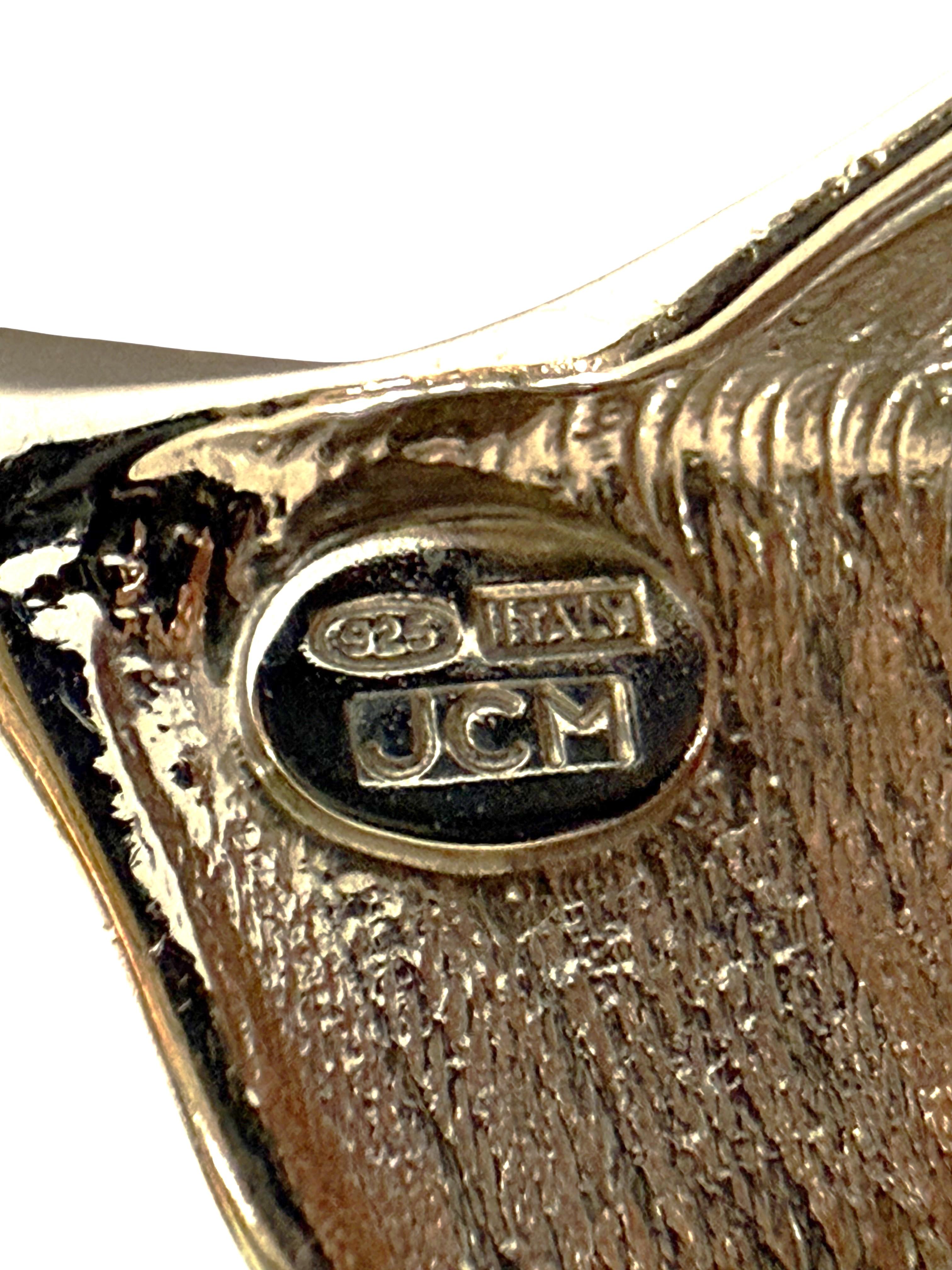 Neu JCM Italien 14k Weißgold über Sterling Silber 925 Brutalist Ring Größe 8 (Modernistisch) im Angebot