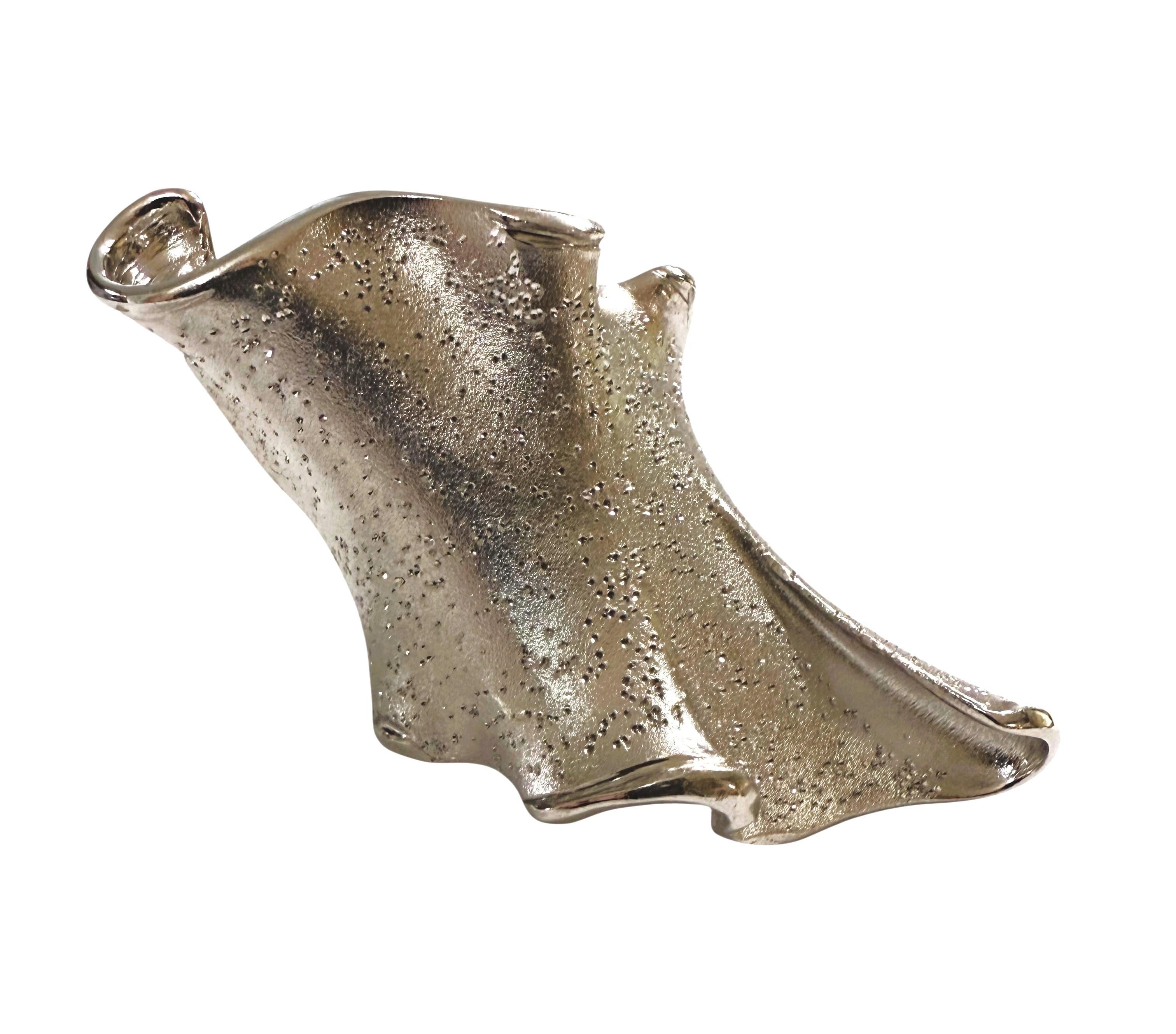 Neu JCM Italien 14k Weißgold über Sterling Silber 925 Brutalist Ring Größe 8 im Zustand „Neu“ im Angebot in Eagan, MN