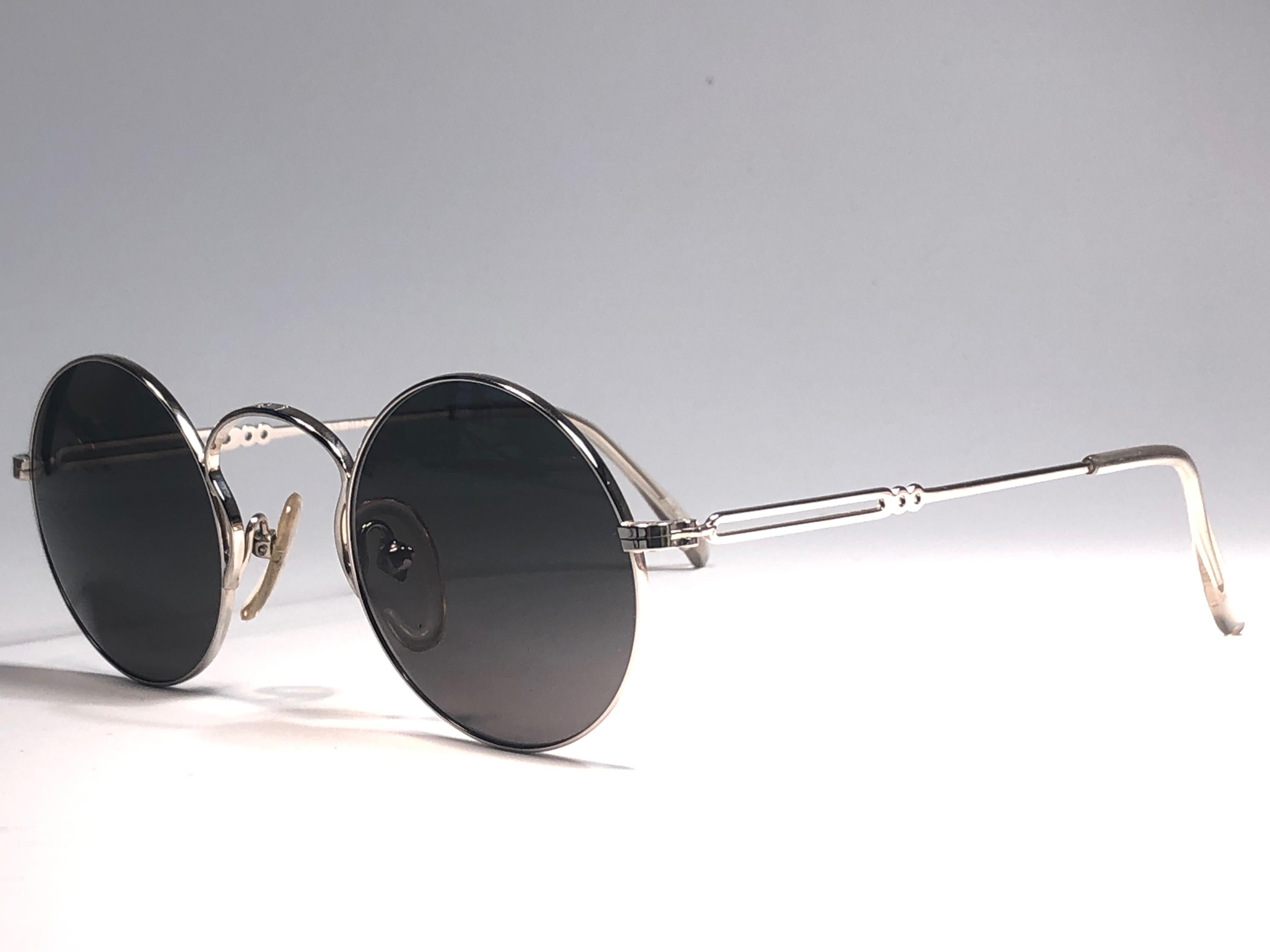 New Jean Paul Gaultier 55 0172 Oval Silver Sunglasses 1990's Made in Japan  5
