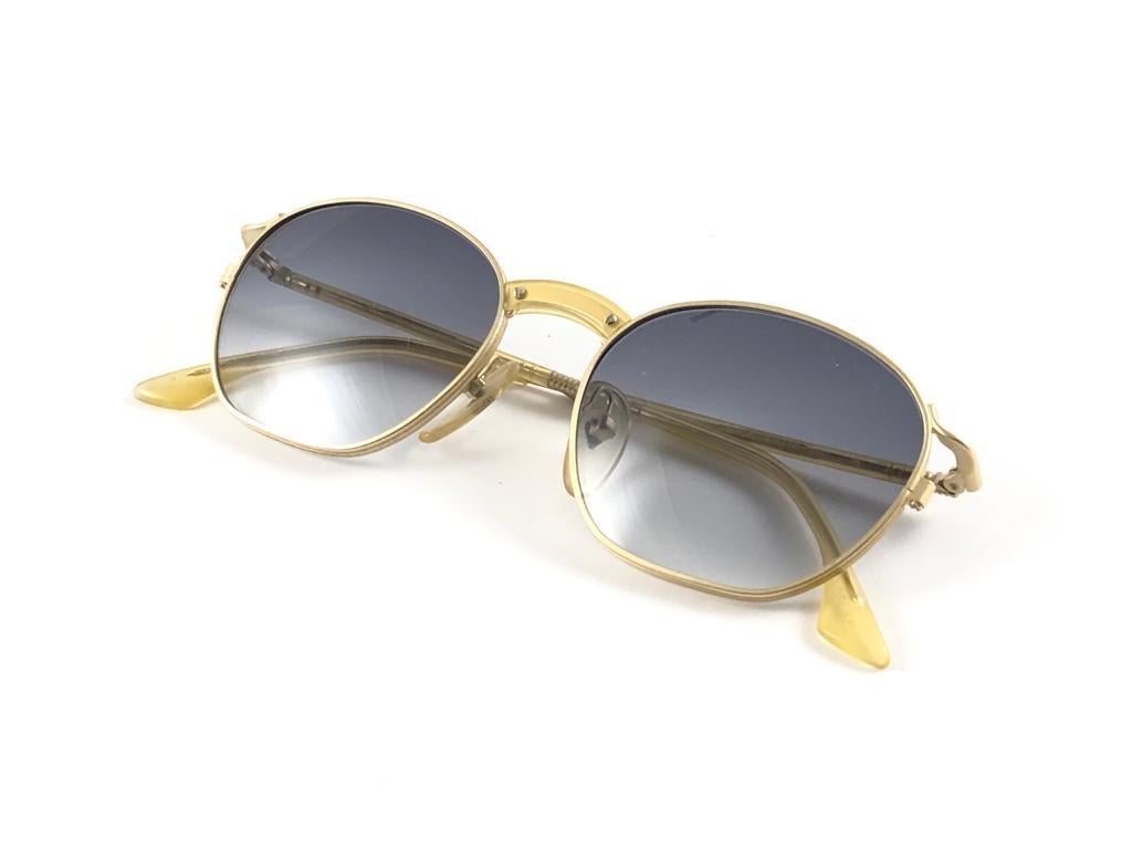 New Jean Paul Gaultier 55 1271  Oval Gold Sunglasses 1990's Made in Japan  For Sale 7