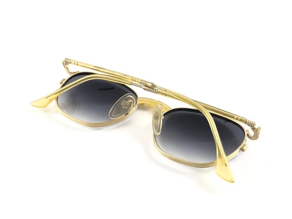 New Jean Paul Gaultier 55 1271  Oval Gold Sunglasses 1990's Made in Japan  For Sale 9