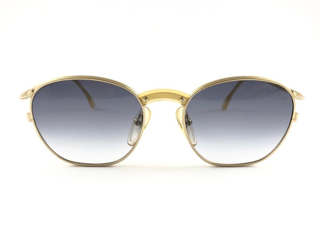 New Jean Paul Gaultier 55 1271  Oval Gold Sunglasses 1990's Made in Japan  For Sale 10