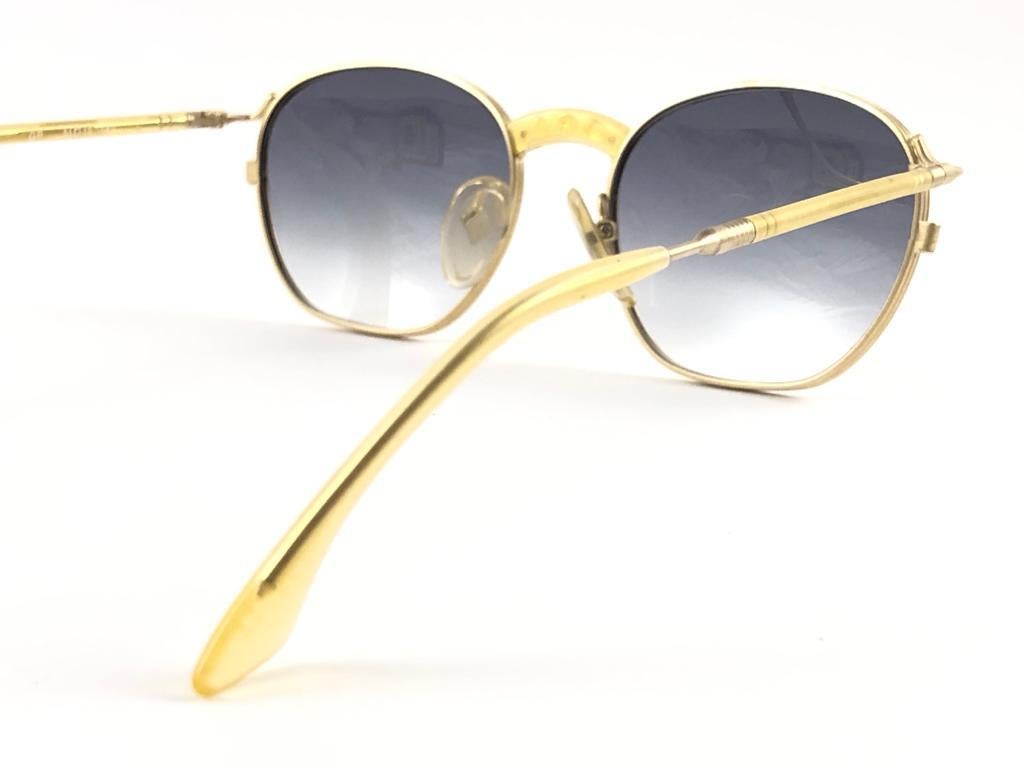 New Jean Paul Gaultier 55 1271  Oval Gold Sunglasses 1990's Made in Japan  For Sale 4