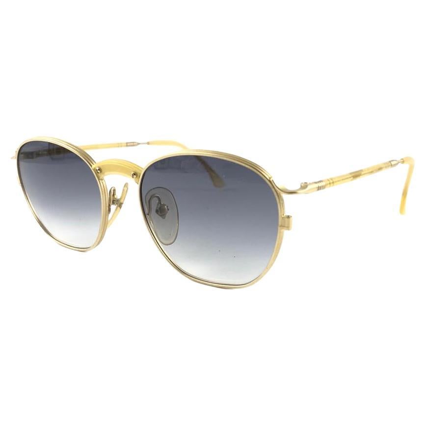 New Jean Paul Gaultier 55 1271  Oval Gold Sunglasses 1990's Made in Japan  For Sale