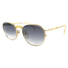 Neue Jean Paul Gaultier 55 1271, neu  Ovale Sonnenbrille aus Gold aus den 1990er Jahren, hergestellt in Japan 