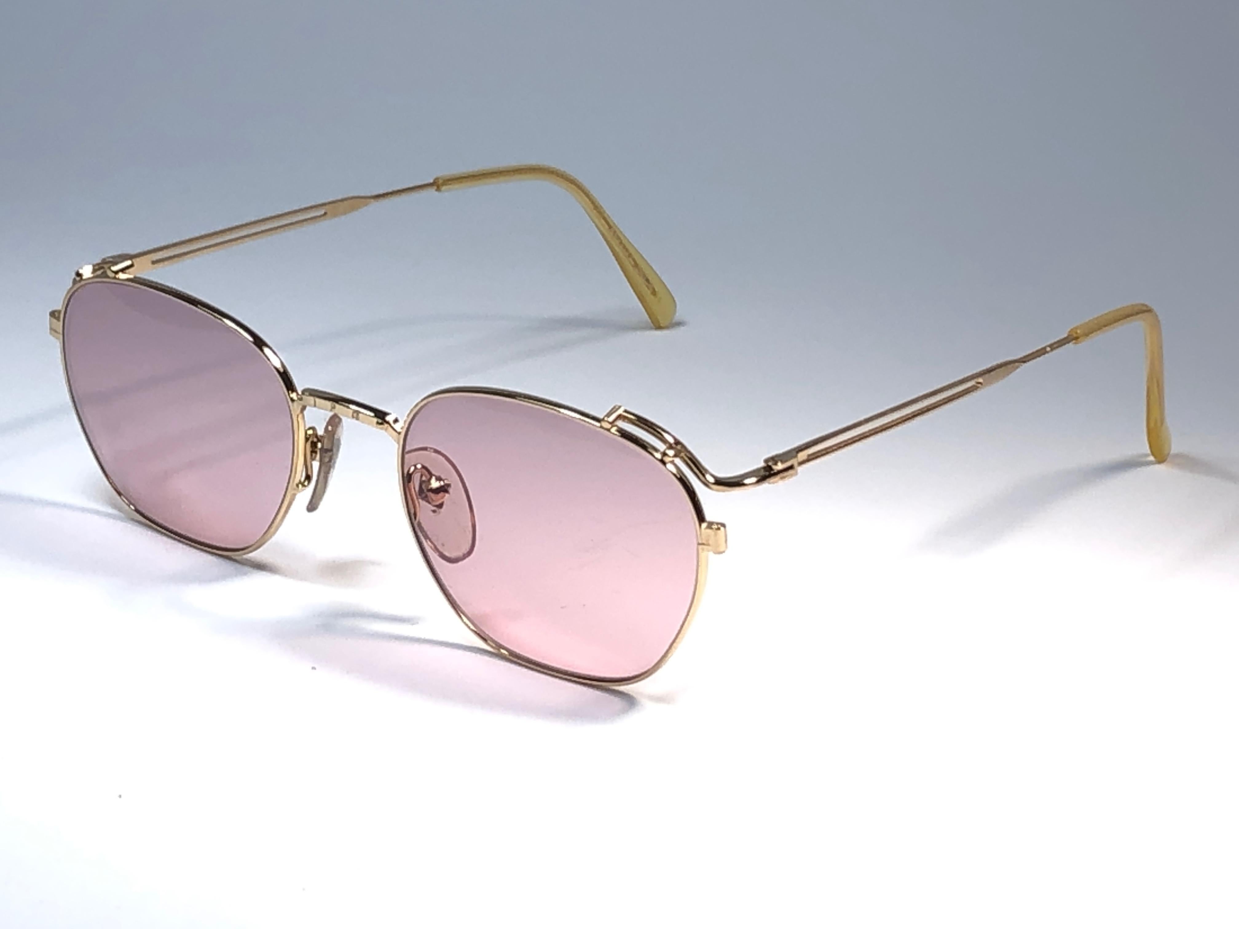 Gray New Jean Paul Gaultier 55 3173 Gold Sunglasses 1990's Japan 