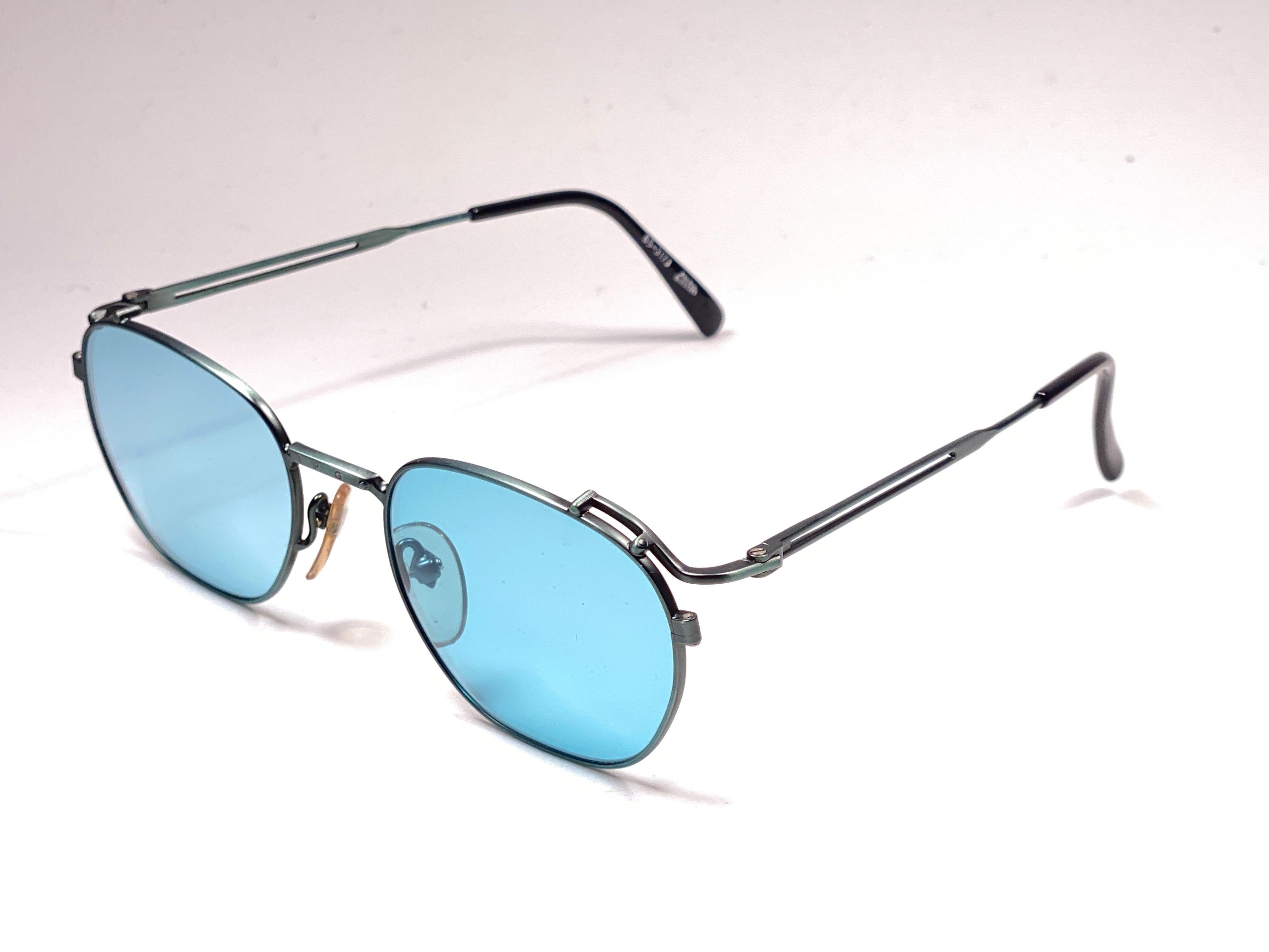 New Jean Paul Gaultier 55 3173 Green Metallic Sunglasses 1990's Japan  In New Condition In Baleares, Baleares