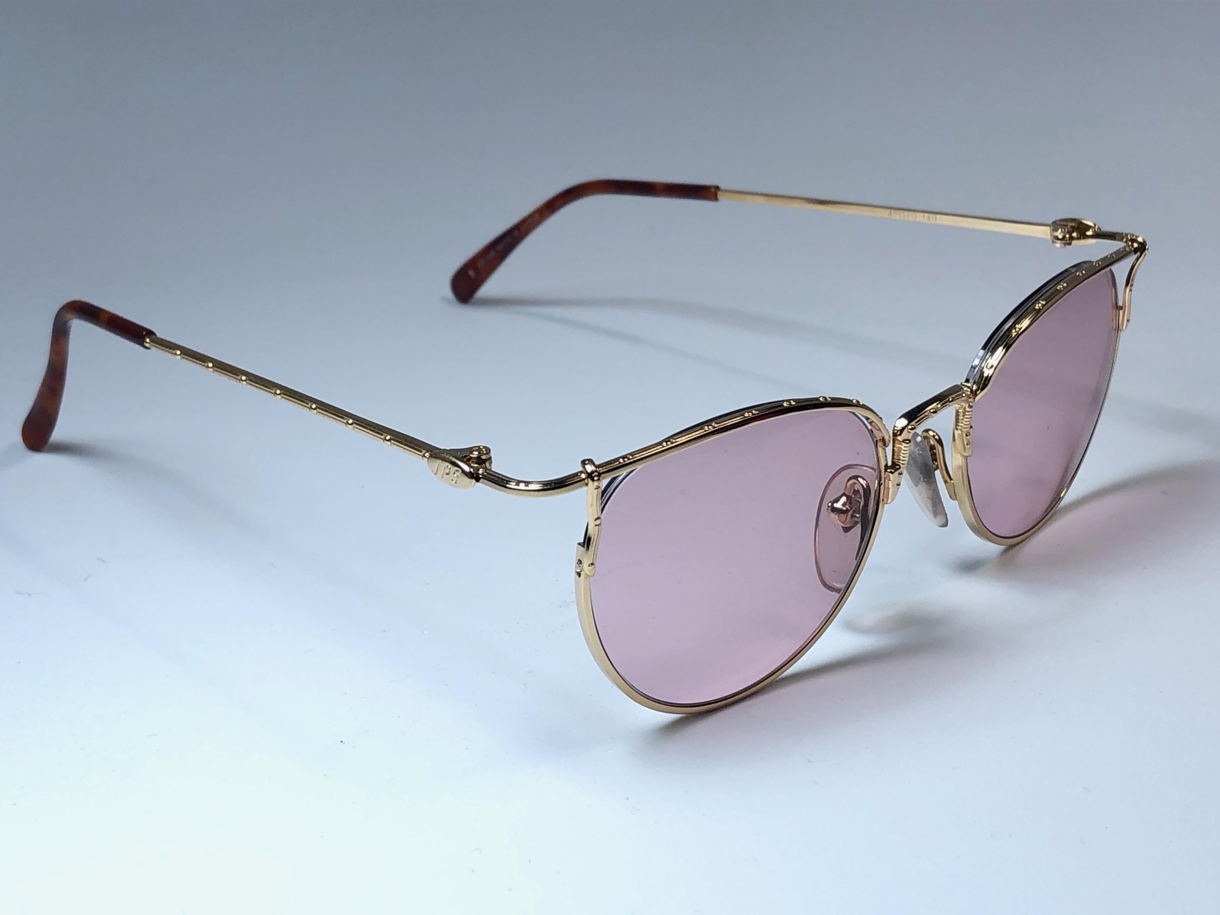 New Jean Paul Gaultier 55 3177 22k Gold Plated Sunglasses 1990's Japan  In New Condition In Baleares, Baleares