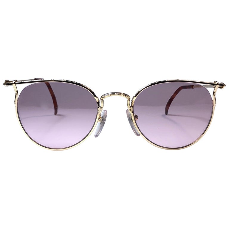 New Jean Paul Gaultier 55 3177 22k Gold Plated Sunglasses 1990's Japan For  Sale at 1stDibs