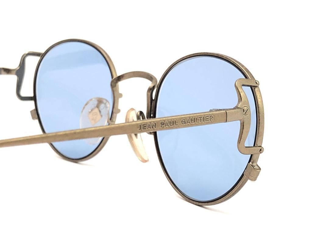 Women's or Men's New Jean Paul Gaultier 55 3178 Oval Matte Sunglasses 1990's Made in Japan 