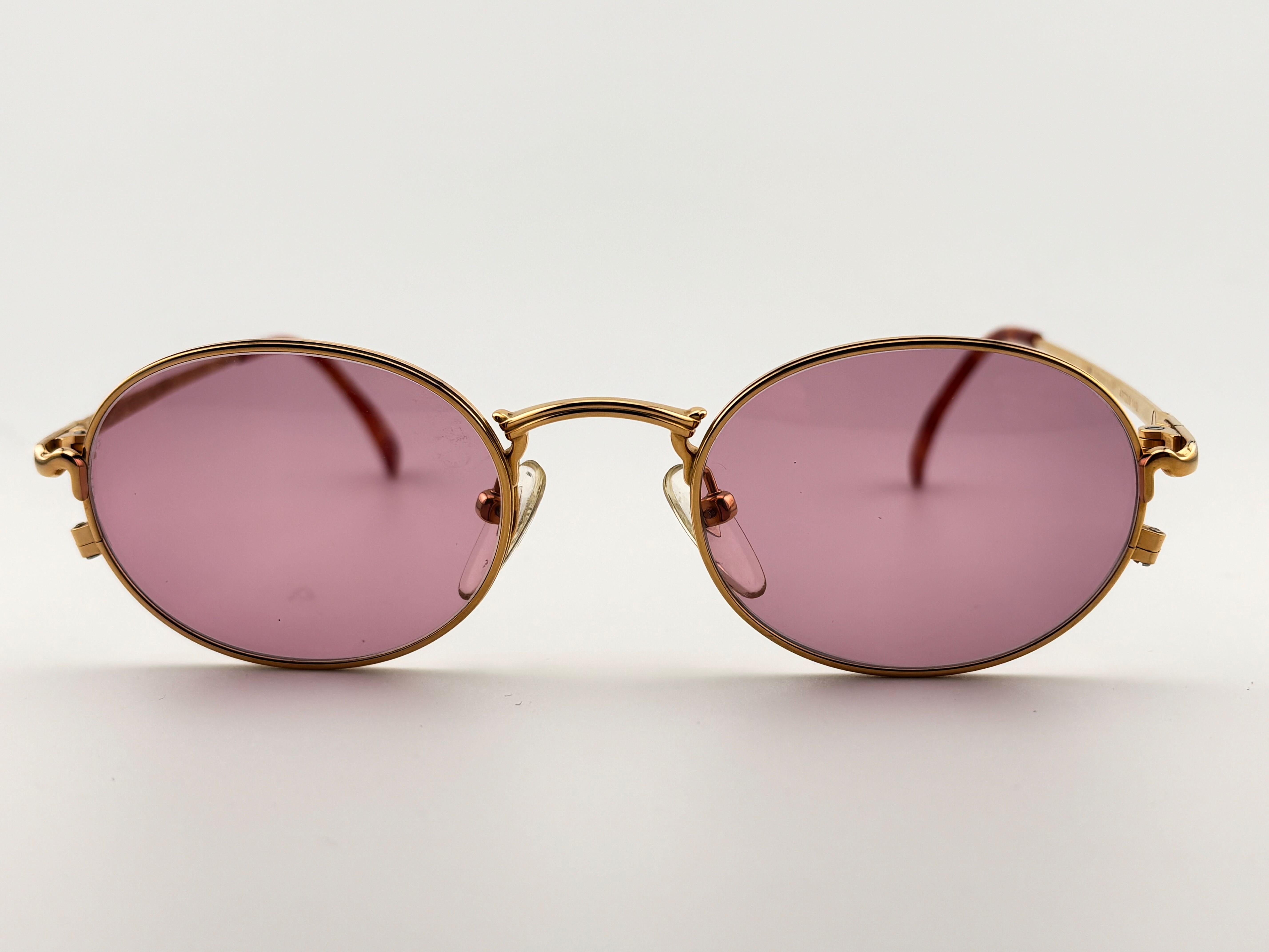 New Jean Paul Gaultier 55 3181 Gold Frame Made In Japan 1990'S Occhiali da Sole in vendita 1