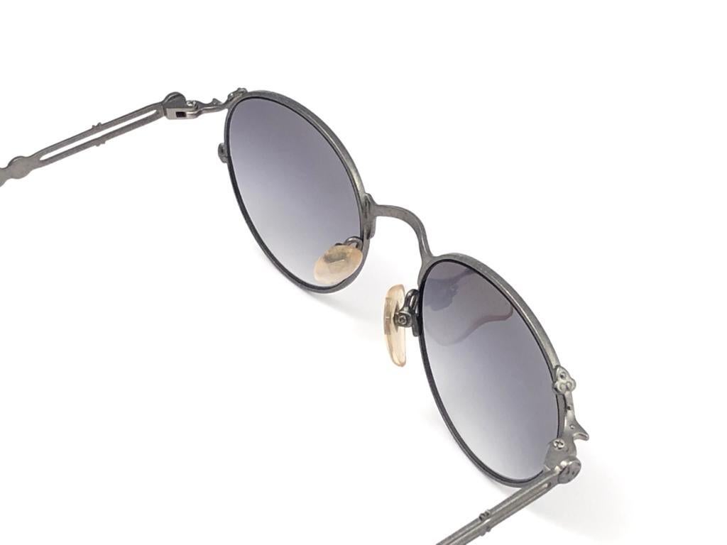 New Jean Paul Gaultier 55 4177 Oval Silver Sunglasses 1990's Made in Japan  2