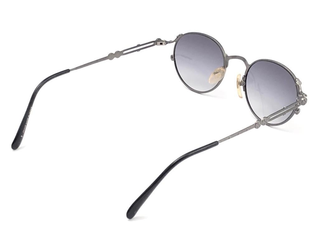 New Jean Paul Gaultier 55 4177 Oval Silver Sunglasses 1990's Made in Japan  3