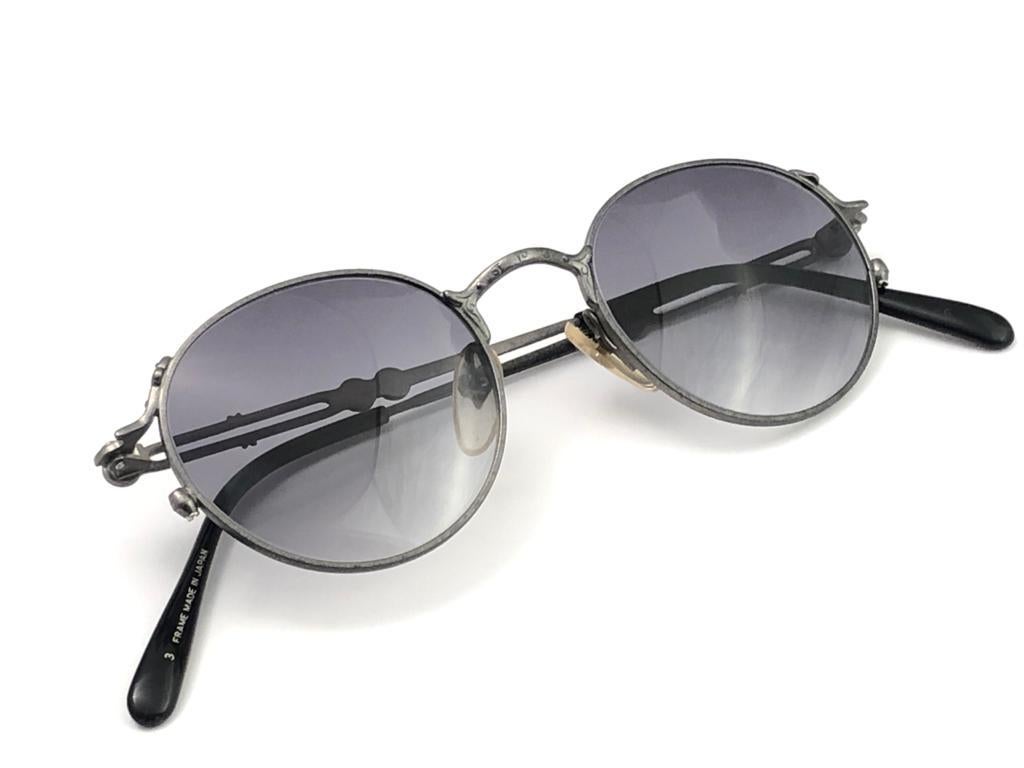 New Jean Paul Gaultier 55 4177 Oval Silver Sunglasses 1990's Made in Japan  4