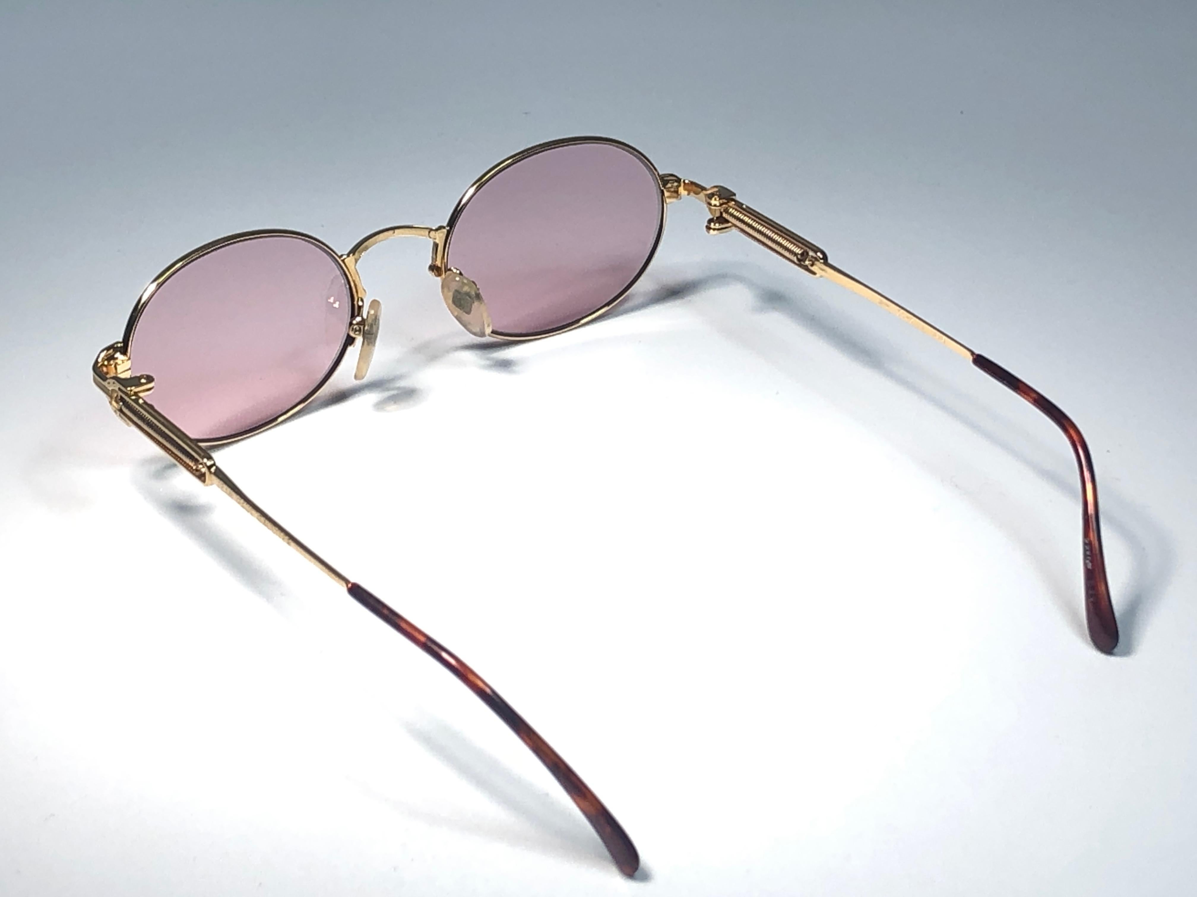 New Jean Paul Gaultier 55 5104 Rose Gold Sunglasses 1990's Japan  3