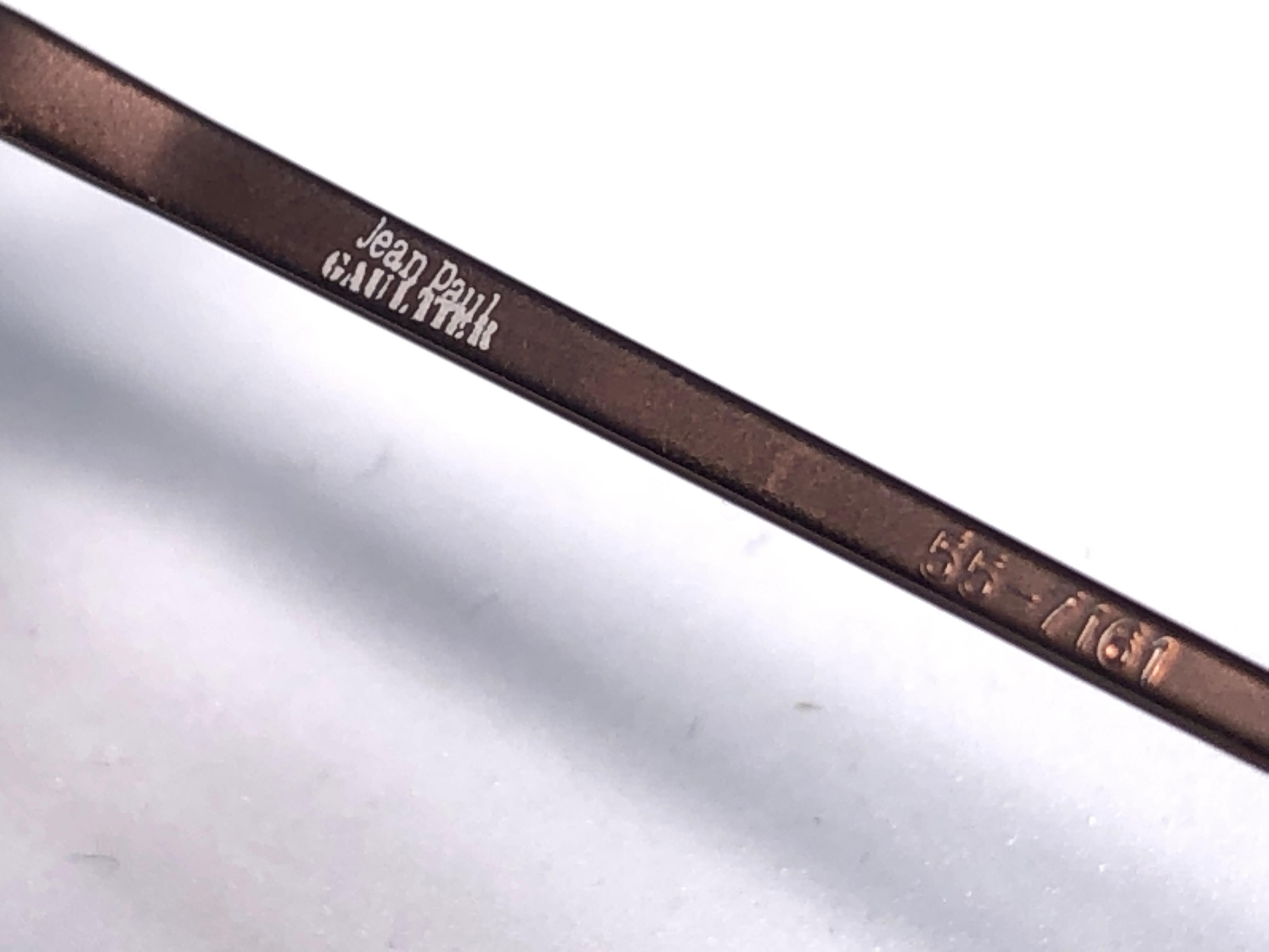 New Jean Paul Gaultier 55 7161 Half Frame Copper Sunglasses 90's Made in Japan In New Condition For Sale In Baleares, Baleares