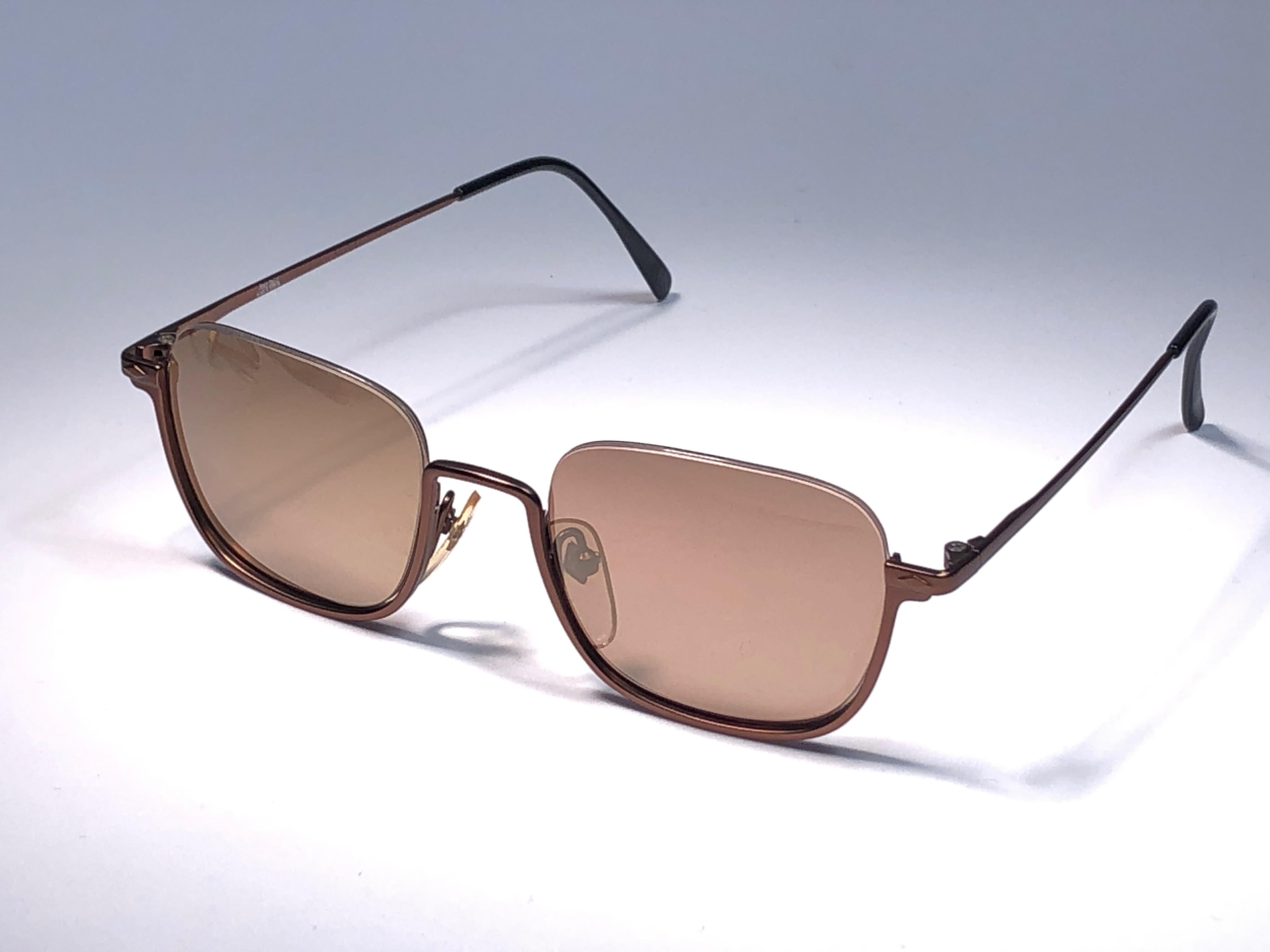 Women's or Men's New Jean Paul Gaultier 55 7161 Half Frame Copper Sunglasses 90's Made in Japan For Sale