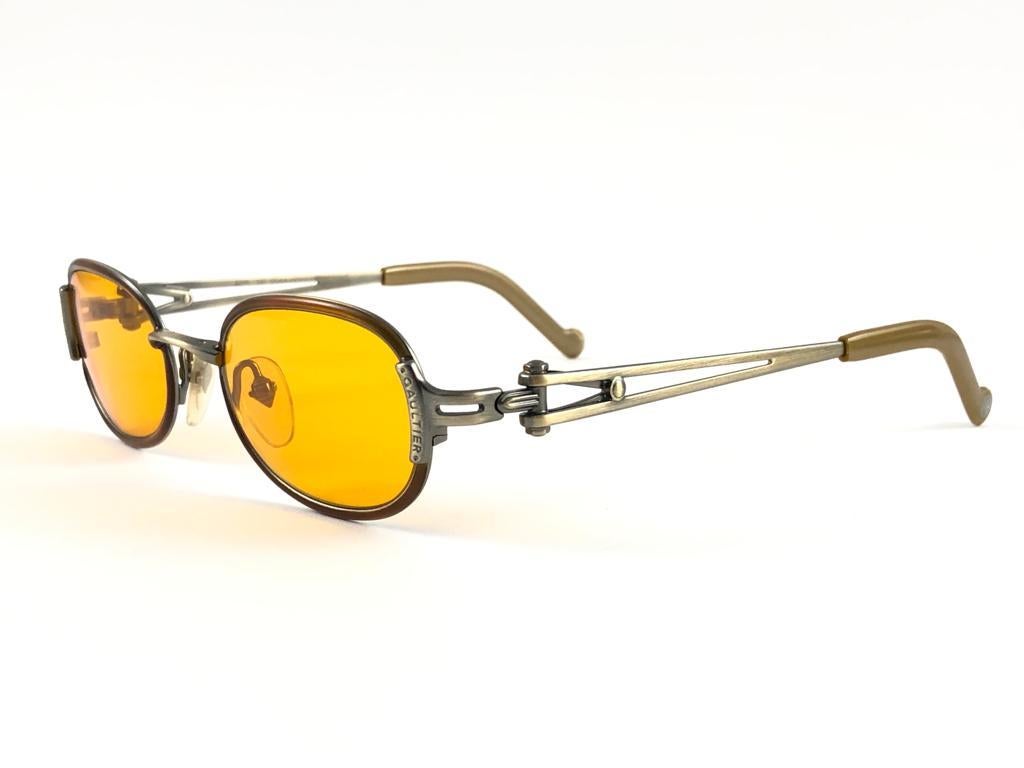 Orange New Jean Paul Gaultier 56 0004 Oval Copper Sunglasses 1990's Made in Japan 