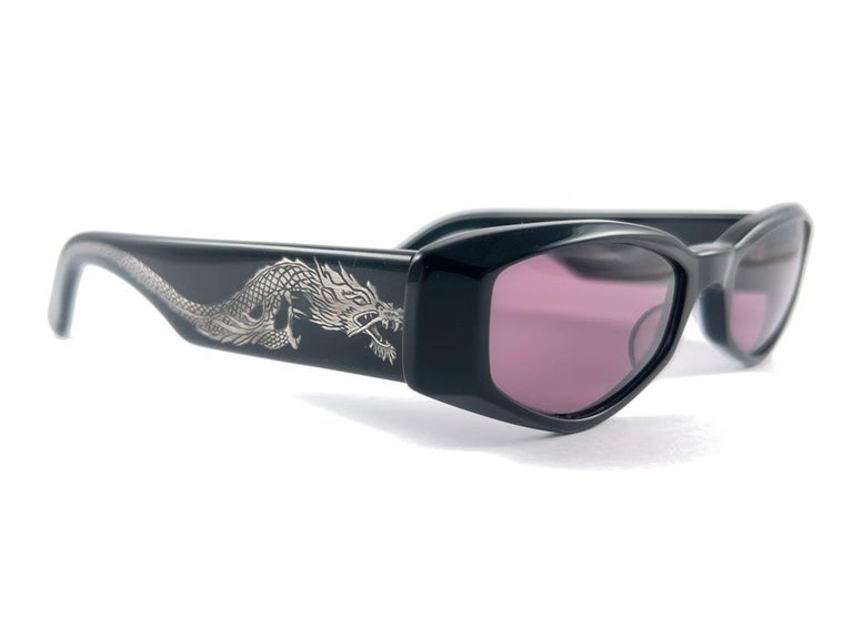 New Jean Paul Gaultier 56 0009 Sleek Black Dragon 1990's