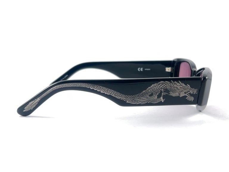 New Jean Paul Gaultier 56 0009 Sleek Black Dragon 1990's