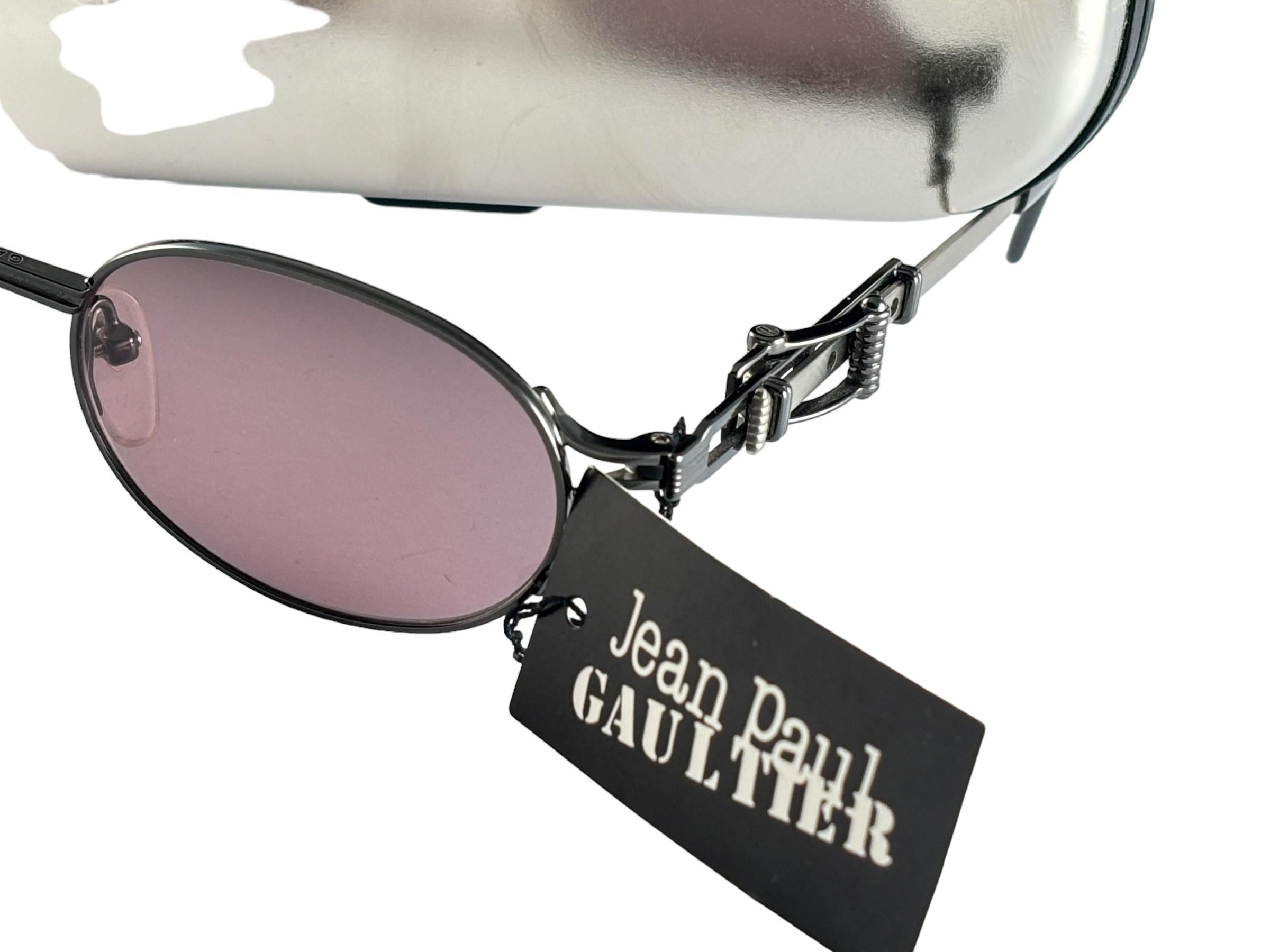 Gray New Jean Paul Gaultier 56 0020 Mouse Trap Elongated Temples System 1990's Japan
