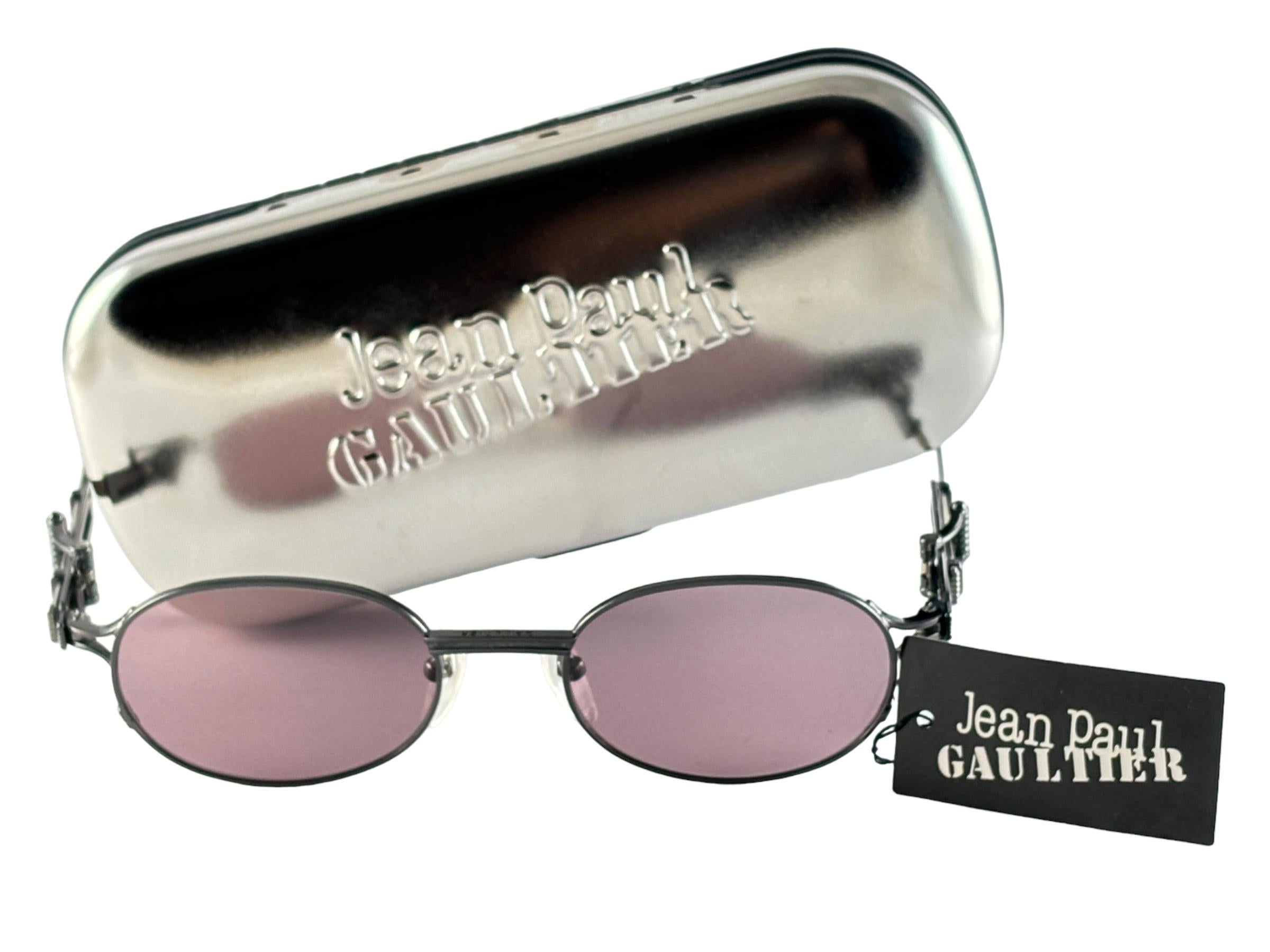 New Jean Paul Gaultier 56 0020 Mouse Trap Elongated Temples System 1990's Japan In New Condition In Baleares, Baleares