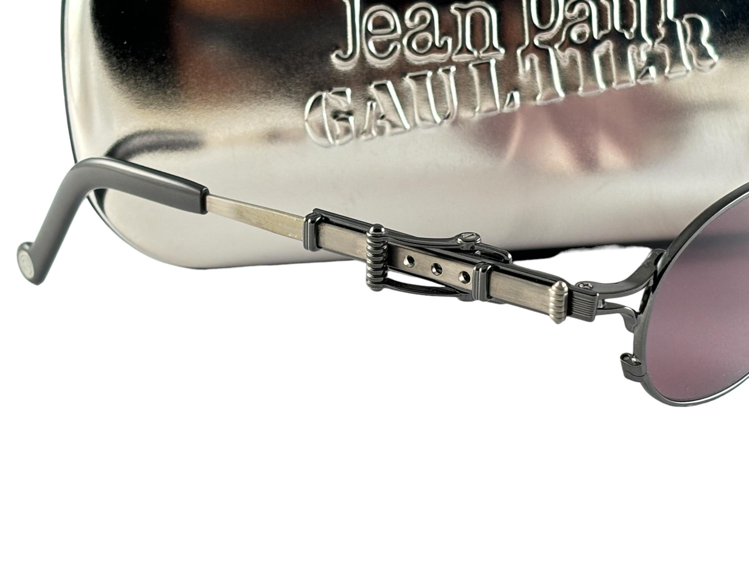 Women's or Men's New Jean Paul Gaultier 56 0020 Mouse Trap Elongated Temples System 1990's Japan