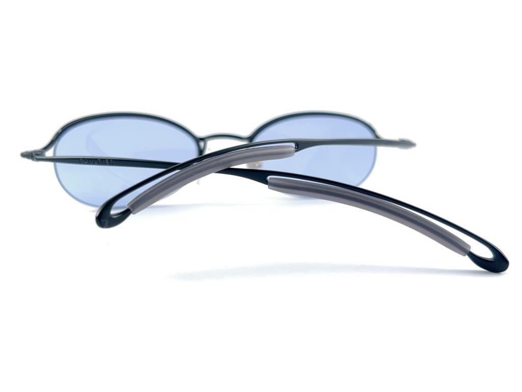 New Jean Paul Gaultier 56 0057 Black Half Frame Sunglasses 1990's Made in Japan  8