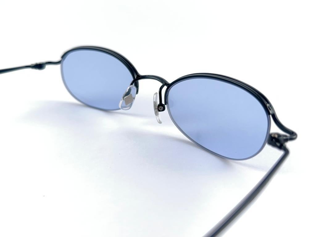 New Jean Paul Gaultier 56 0057 Black Half Frame Sunglasses 1990's Made in Japan  1