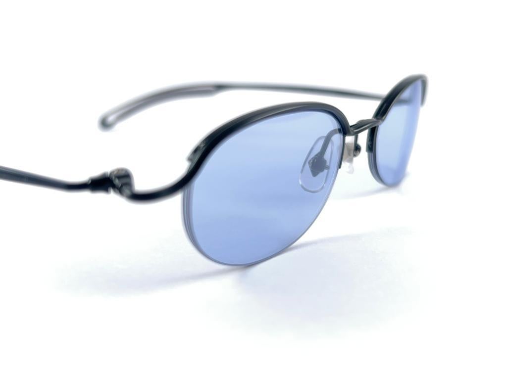 New Jean Paul Gaultier 56 0057 Black Half Frame Sunglasses 1990's Made in Japan  2