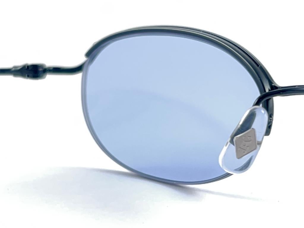 New Jean Paul Gaultier 56 0057 Black Half Frame Sunglasses 1990's Made in Japan  4