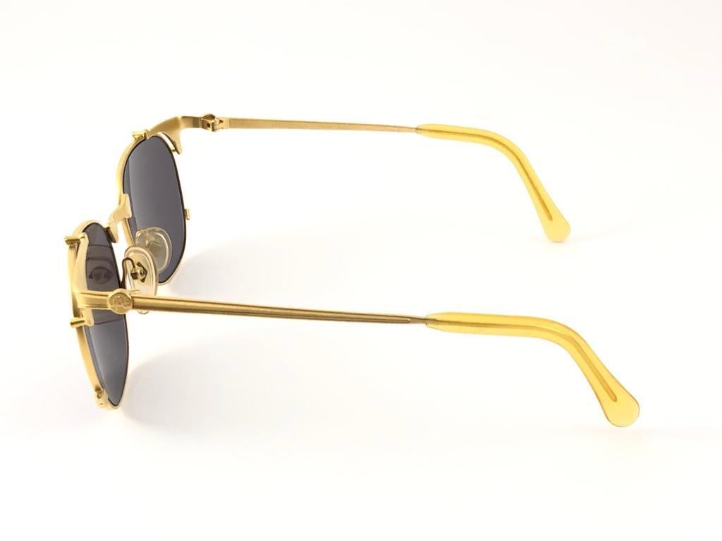 New Jean Paul Gaultier 56 2175 Gold Brown Lens Sunglasses 1990's  For Sale 5