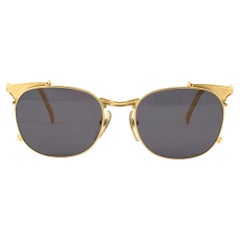 New Jean Paul Gaultier 56 2175 Gold Brown Lens Sunglasses 1990's 