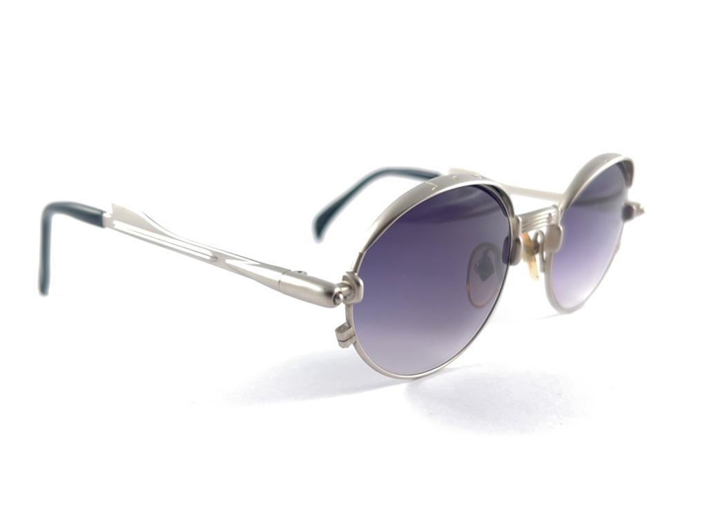 New Jean Paul Gaultier 56 4175 Silver Metal Jet Ornaments Grey Lens 1990's Japan For Sale 10