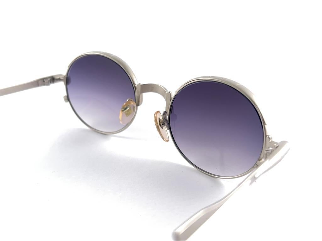 New Jean Paul Gaultier 56 4175 Silver Metal Jet Ornaments Grey Lens 1990's Japan For Sale 11