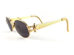 New Jean Paul Gaultier 56 6104 Oval Gold Sunglasses 1990's Made in Japan
