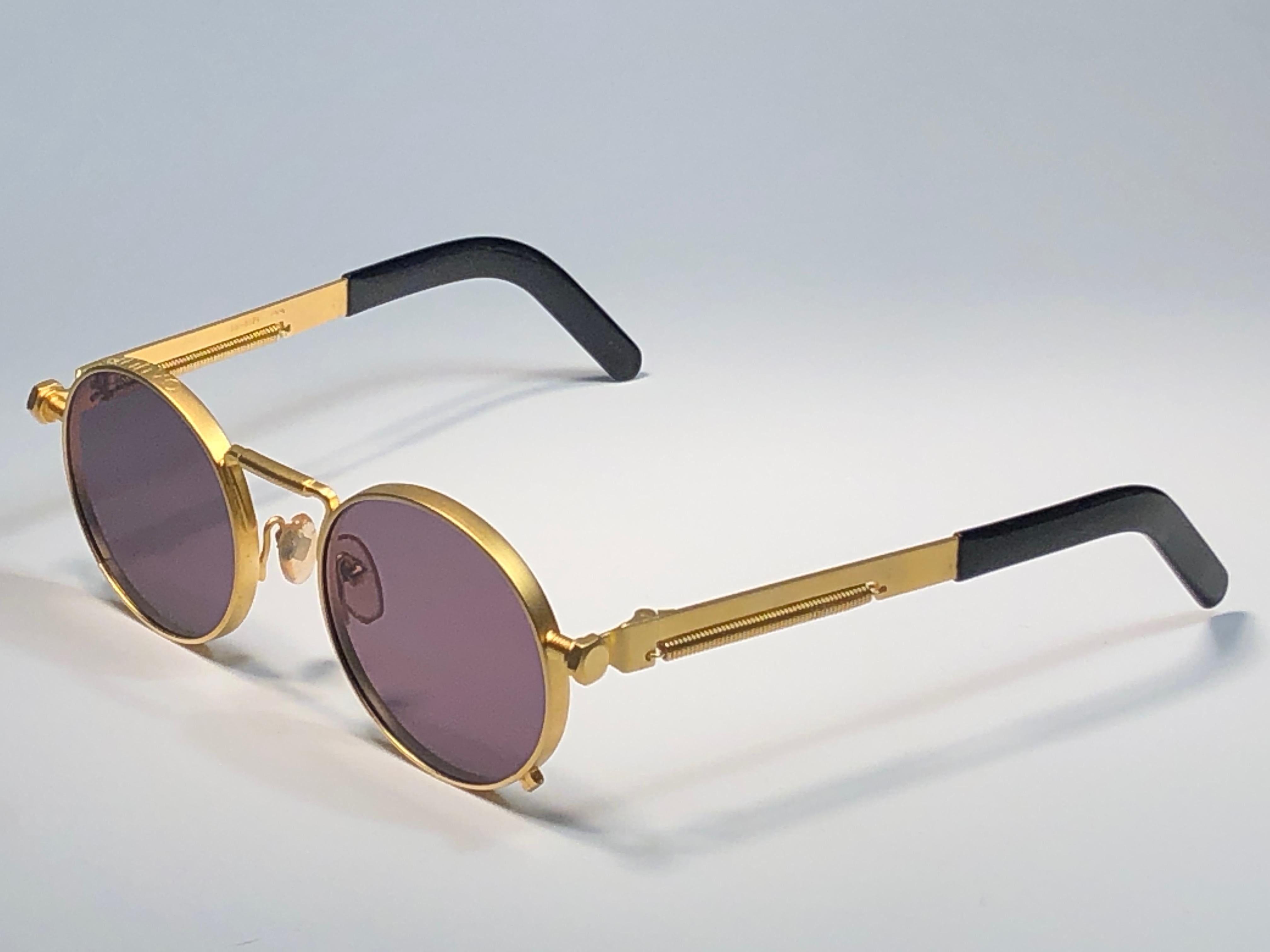 New Jean Paul Gaultier 56 8171 Round Gold Matte Frame 1990's Sunglasses Japan   3