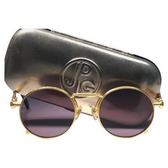 New Jean Paul Gaultier 56 8171 Round Gold Matte Frame 1990's Sunglasses Japan