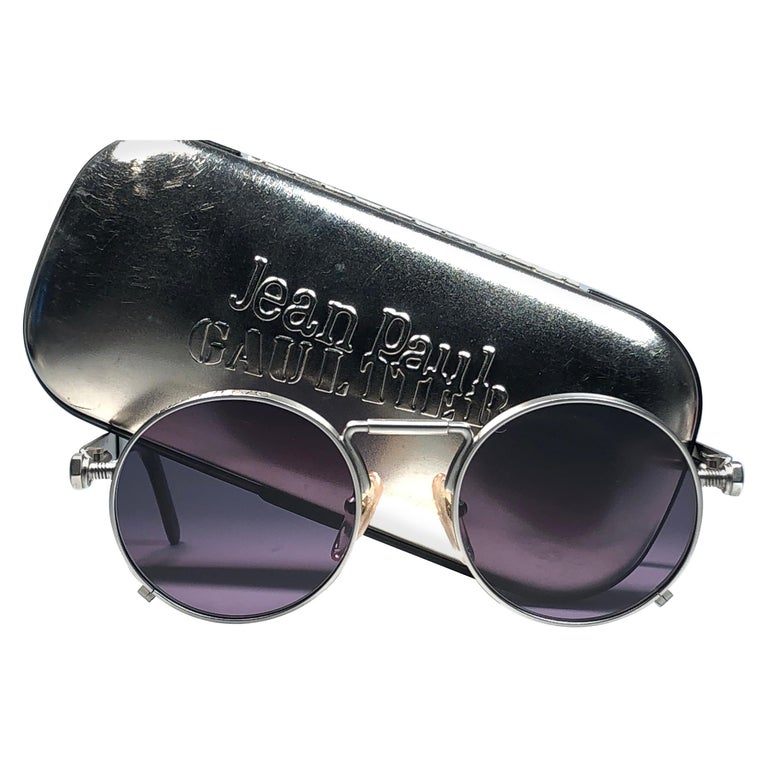 New Jean Paul Gaultier 56 8171 Round Gun Metal Silver Matte  display picture 2