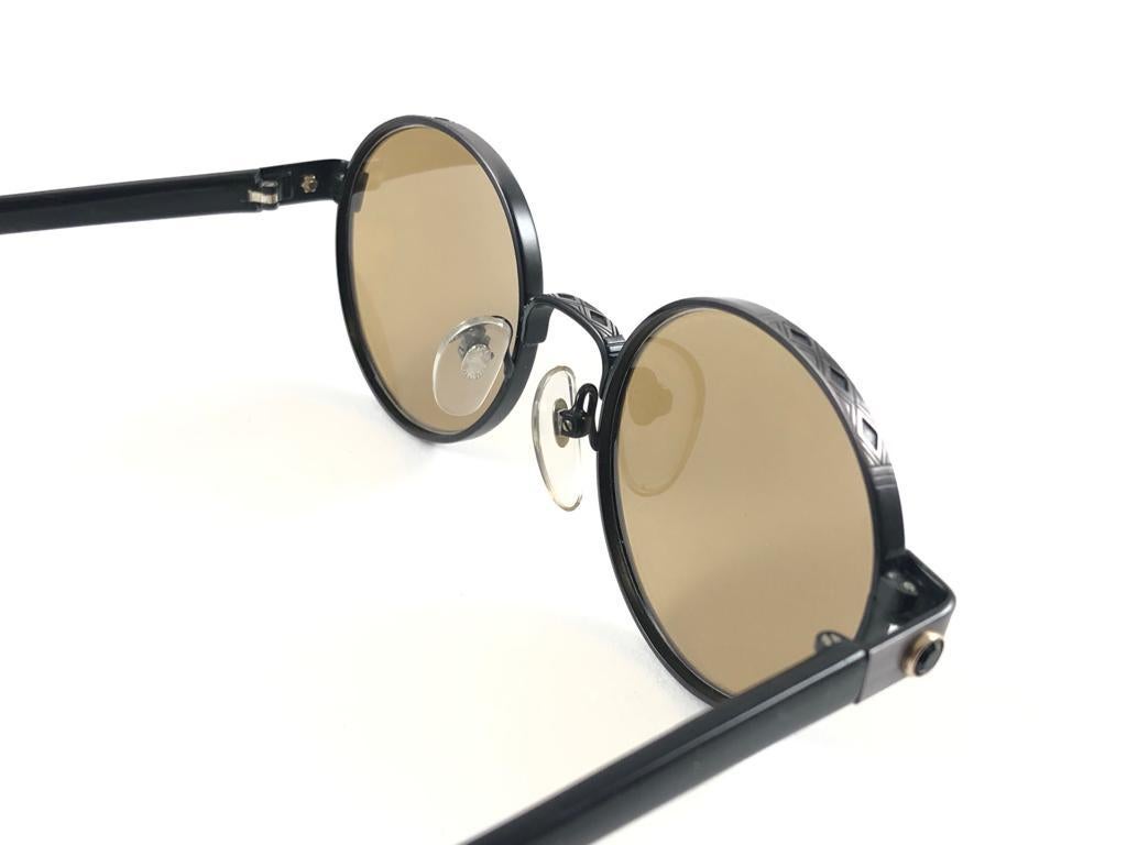 New Jean Paul Gaultier 56 9274  Round Space Grey & Brown Lenses 1990's Japan For Sale 6