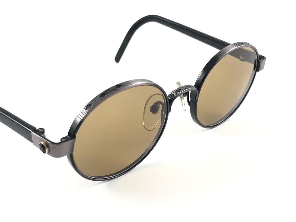 Women's or Men's New Jean Paul Gaultier 56 9274  Round Space Grey & Brown Lenses 1990's Japan For Sale