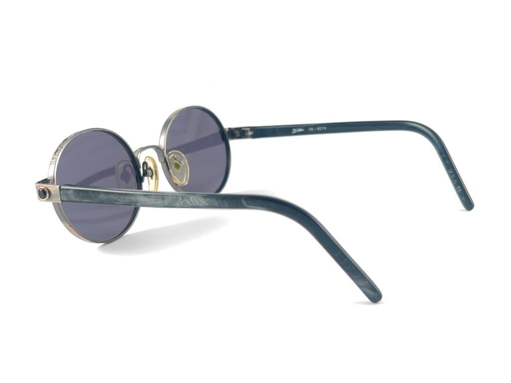 New Jean Paul Gaultier 56 9274  Round Space Grey & Grey Lenses 1990's Japan For Sale 4