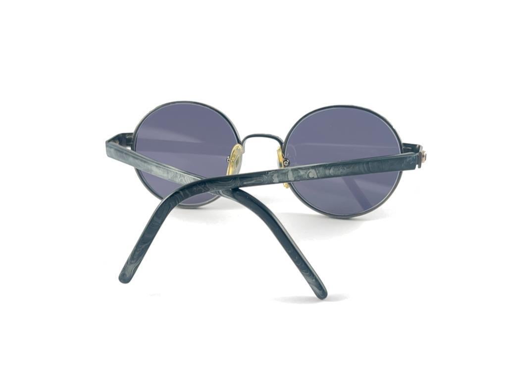 New Jean Paul Gaultier 56 9274  Round Space Grey & Grey Lenses 1990's Japan For Sale 8